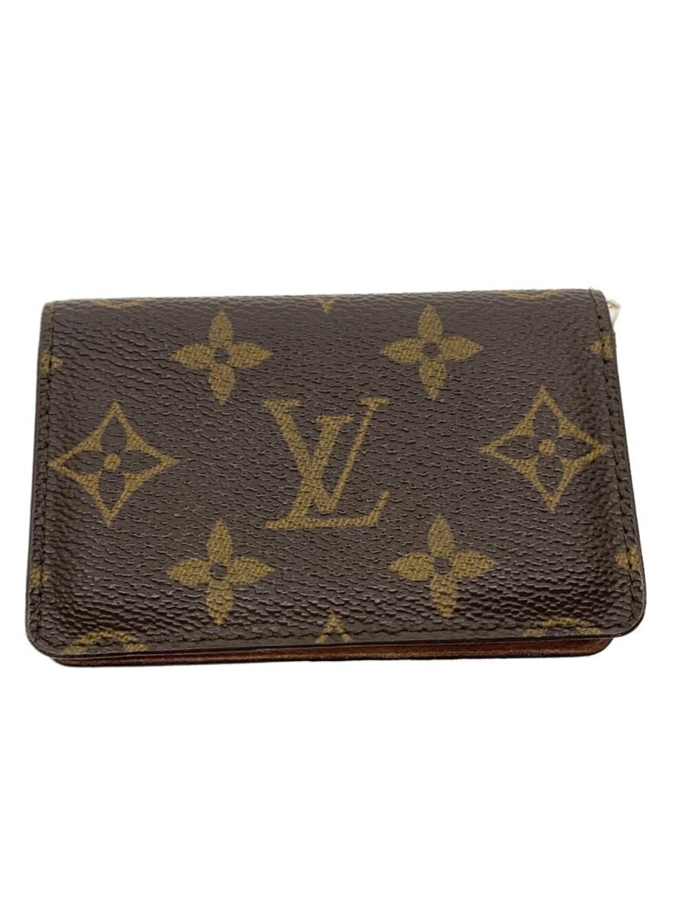 LOUIS VUITTON Pochette Carte Visite Monogram Canvas Leather Brown